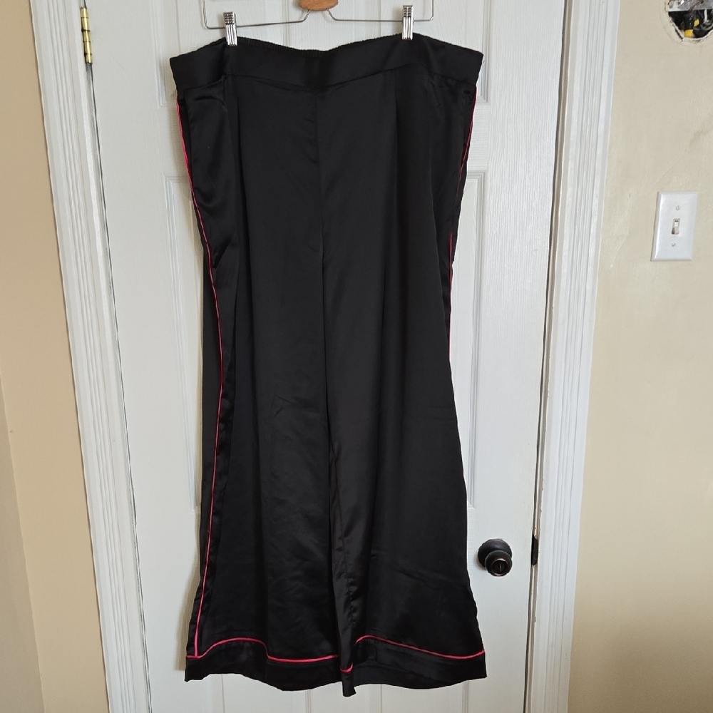 Torrid Black Wide-Leg Pants with Pink Accents